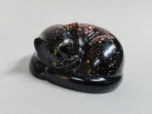 Ikiunta Uinuva kissapatsas, musta ja ruusukulta glitter