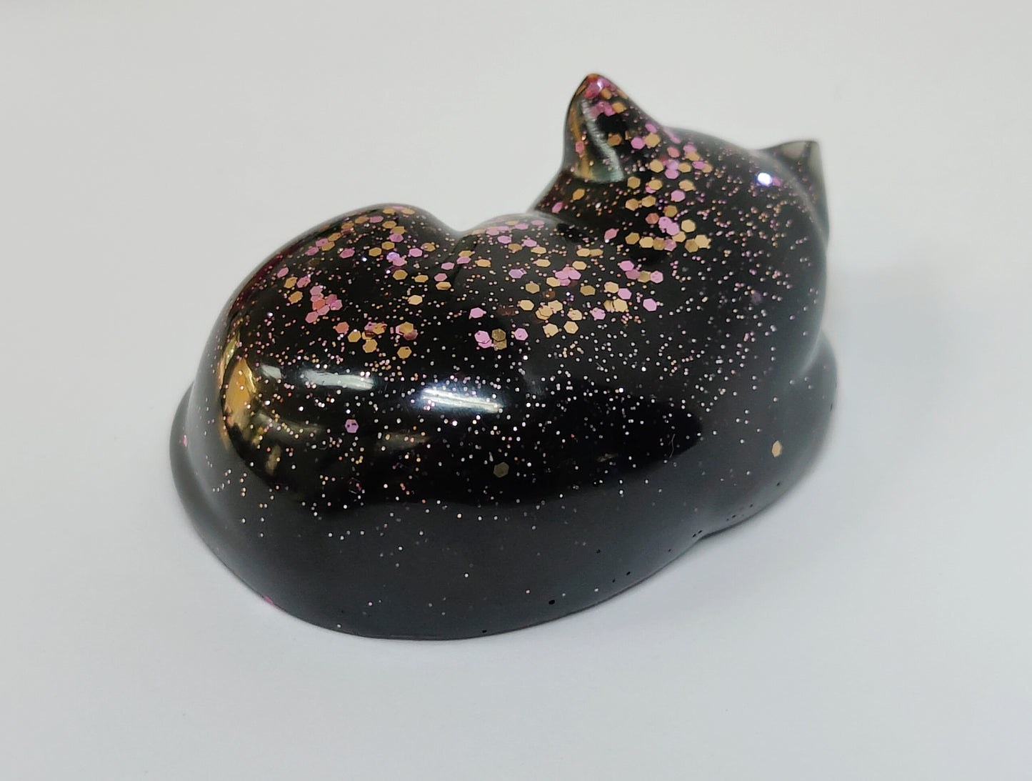 Ikiunta Uinuva kissapatsas, musta ja ruusukulta glitter