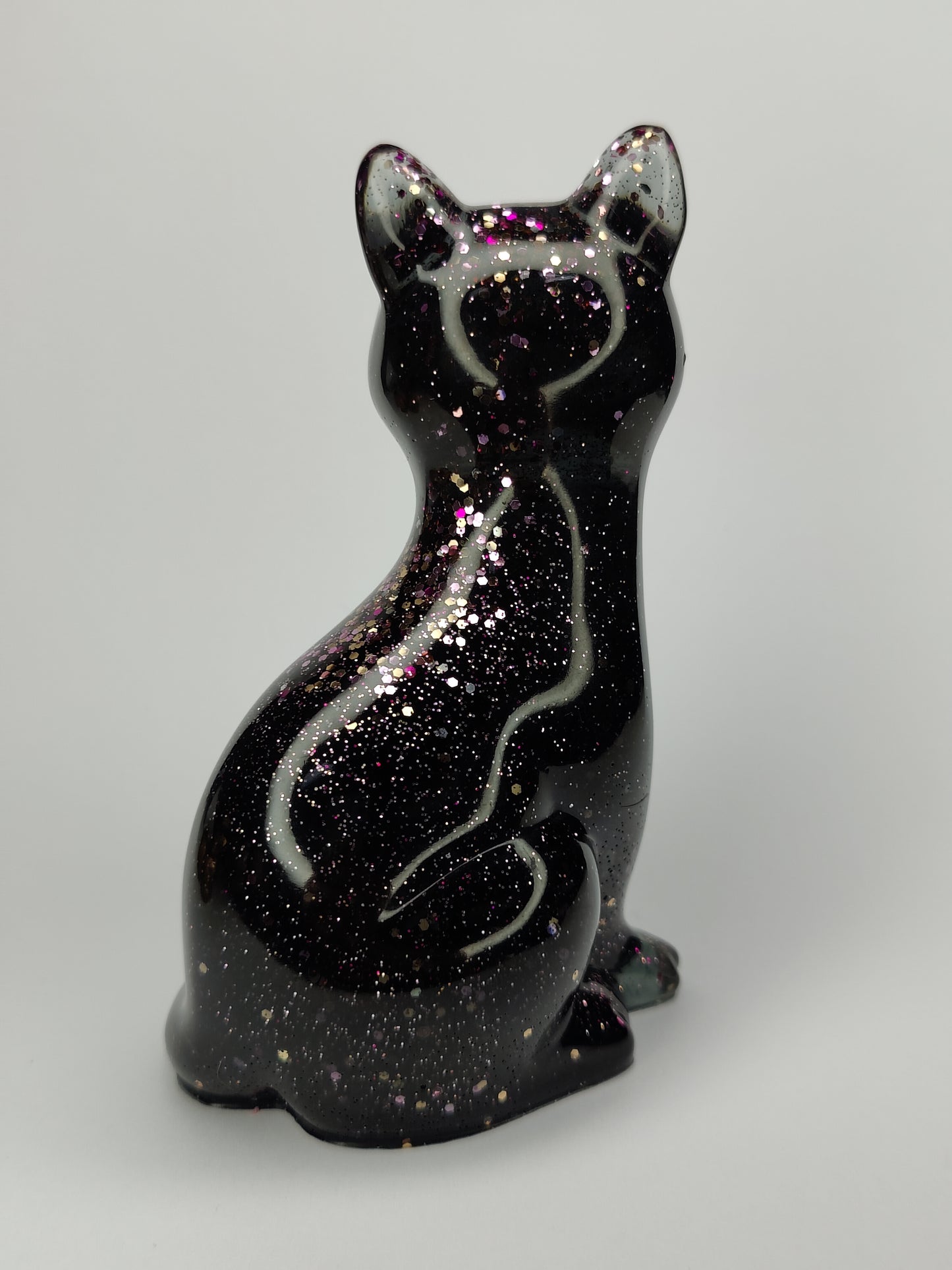 Kissapatsas, musta/ruusukulta glitter