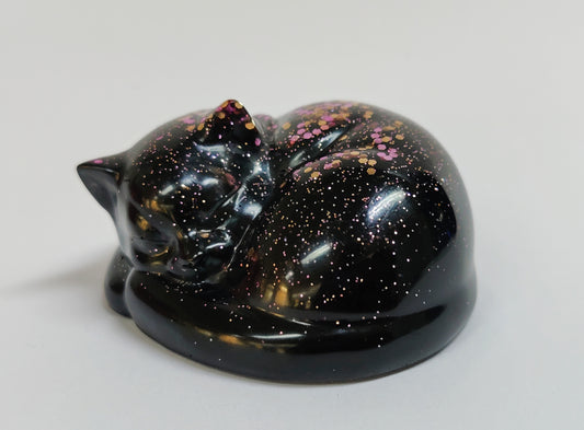 Ikiunta Uinuva kissapatsas, musta ja ruusukulta glitter