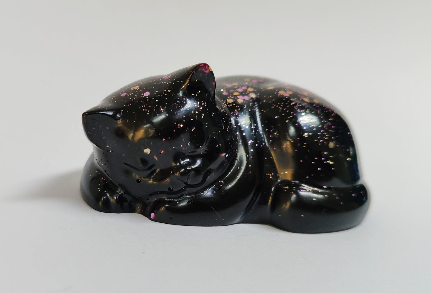 Ikiunta Uinuva kissapatsas, musta ja ruusukulta glitter