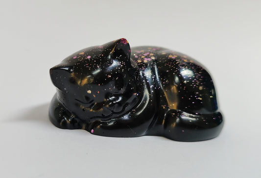 Ikiunta Uinuva kissapatsas, musta ja ruusukulta glitter