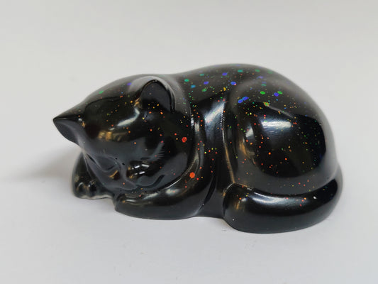 Ikiunta Uinuva kissapatsas, musta ja värikäs glitter