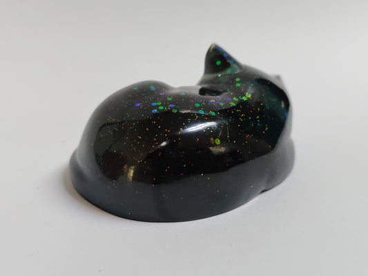 Ikiunta Uinuva kissapatsas, musta ja värikäs glitter