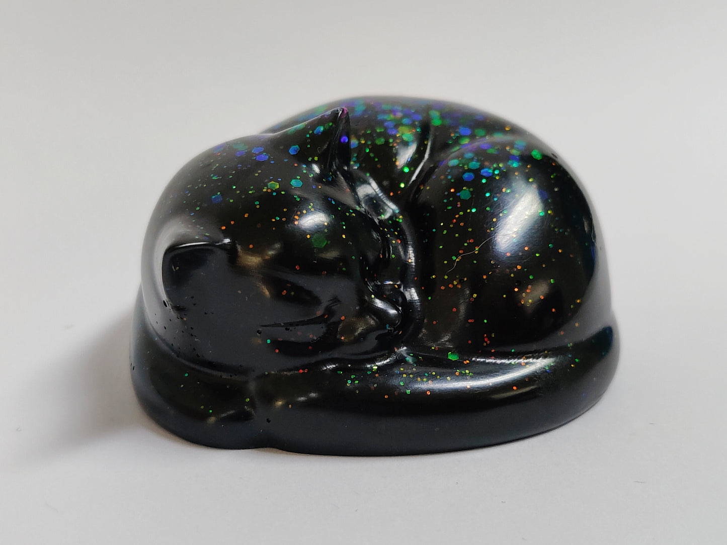 Ikiunta Uinuva kissapatsas, musta ja värikäs glitter