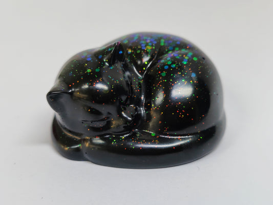 Ikiunta Uinuva kissapatsas, musta ja värikäs glitter